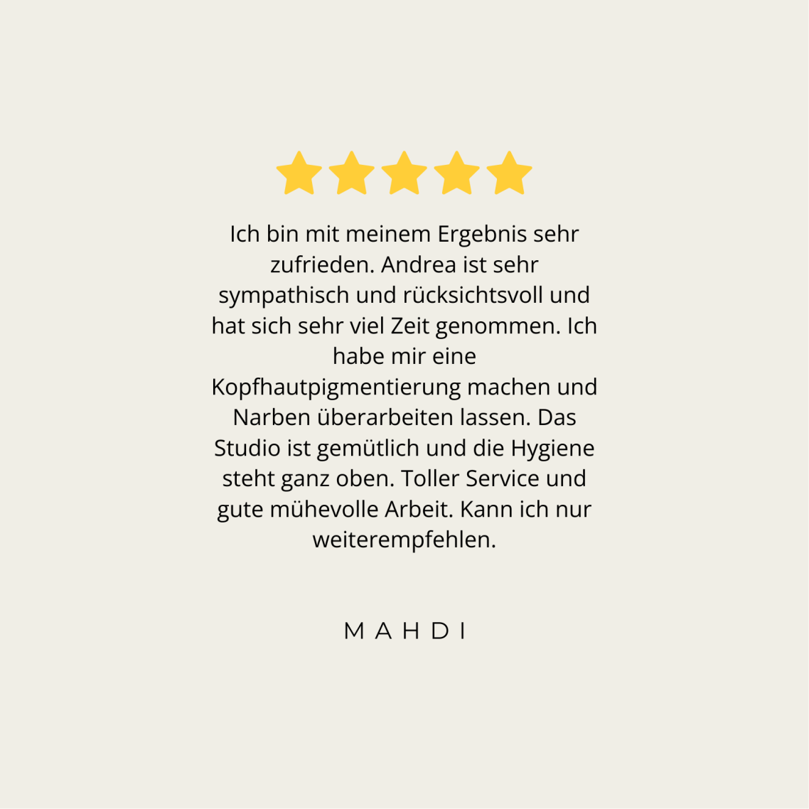 Feedback SMP Haarpigmentierung in Grevenbroich