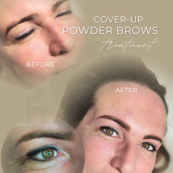 Vorher Nachher Cover up Powder Brows
